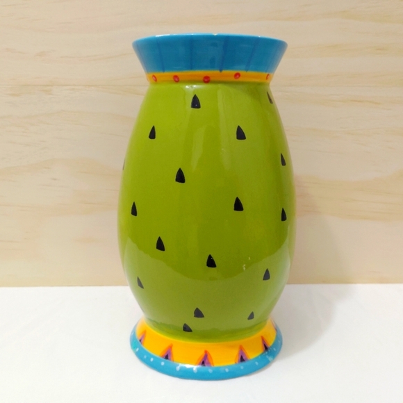 Laurel Burch Cat Flower Vase Colorful Kitty 6" Tall For Ganz NY - Picture 7 of 12